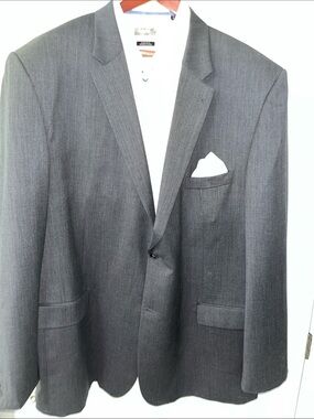 Joseph Abboud Men's Gray Two-Button Notch Lapel Blazer VGUC